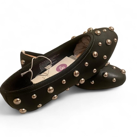 A New Day Black Flats with silver Studs - Picture 4 of 7